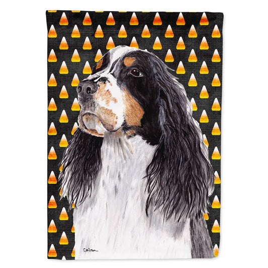 Carolines Treasures SC9172-FLAG-PARENT Springer Spaniel Candy Corn Halloween Portrait Flag multicolor This design is available in both the garden size (small) and the house size (large).