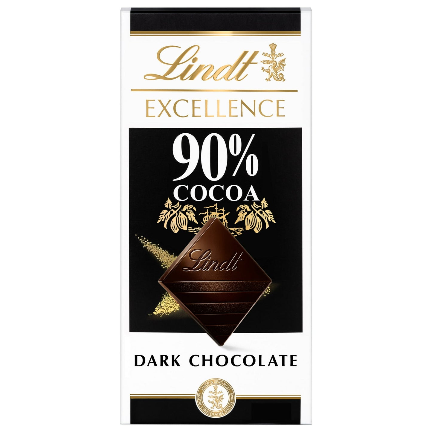 Dive into the refined richness of a Lindt EXCELLENCE 90% Cocoa Dark Chocolate Bar with all your senses. This full-bodied dark chocolate bar features a deep, dark color and attractive aroma with well-balanced cocoa notes that are robust, but not too intense, with an exceptionally silky feel. The sophisticated flavors in this dark chocolate candy bar make this gourmet chocolate the perfect pairing with cabernet sauvignon. Give a dark chocolate candy bar to your favorite chocolate connoisseur, or use them as b