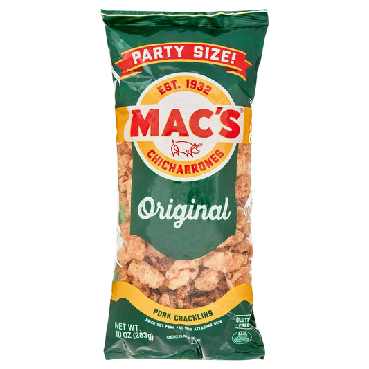 At Mac’s, our mission has been the same since 1932: cook the best pork skins and cracklins around. Our long-standing focus on taste and crunch means we select only the highest quality ingredients to create the satisfying flavor and unique fried texture you love. Our naturally low-carb snacks fit many lifestyles including keto, low-glycemic, and paleo. Because pork rinds and cracklins are naturally low in carbs, you don’t lose the flavor or texture compared to most diet snacks. Unlike other ketogenic snacks,