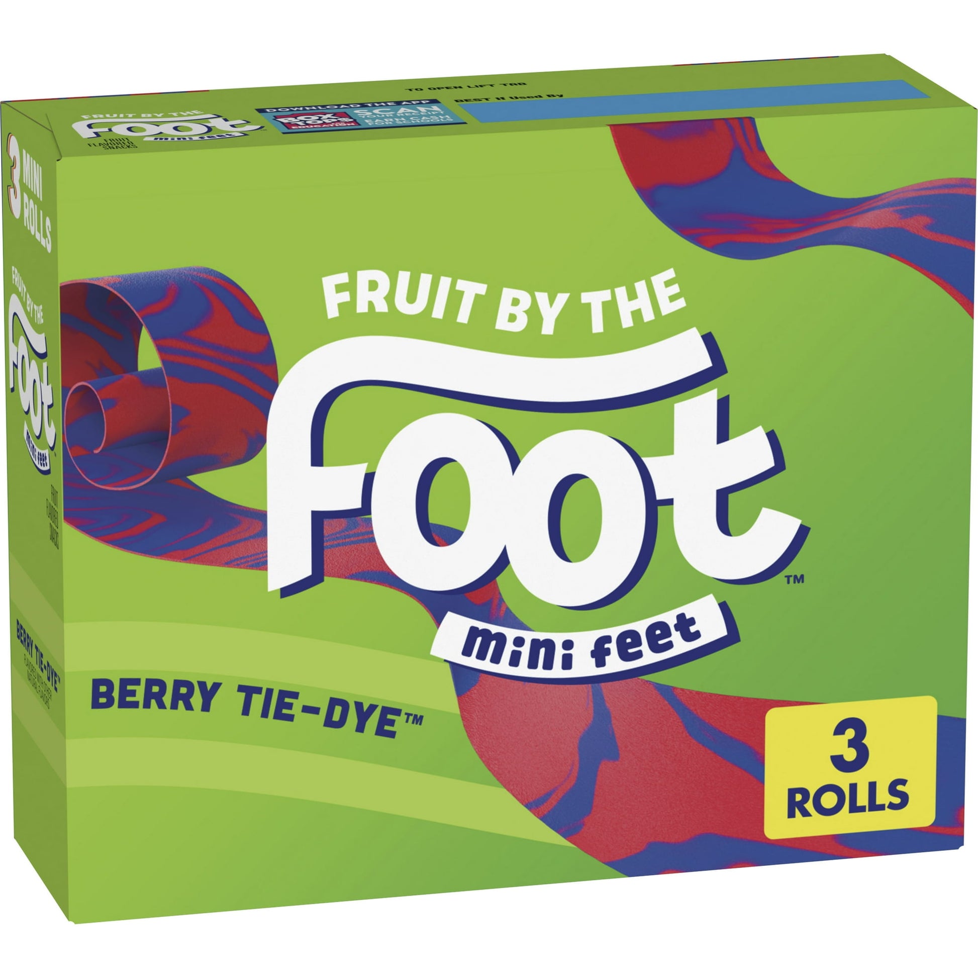 When you need a tasty snack for kids of all ages, choose the juicy goodness of Fruit by the Foot Berry Tie-Dye Mini Feet. Unwrap delicious fun with these delicious fruit flavored snacks. With wild flavors and colors, the possibilities for fun are endless. You've finally found the perfect after-school snack that's a win for you and your kids. Packaged for on-the-go convenience, Fruit by the Foot Fruit Flavored Snack pouches are the perfect addition to your pantry and grocery routine and a snack every member 