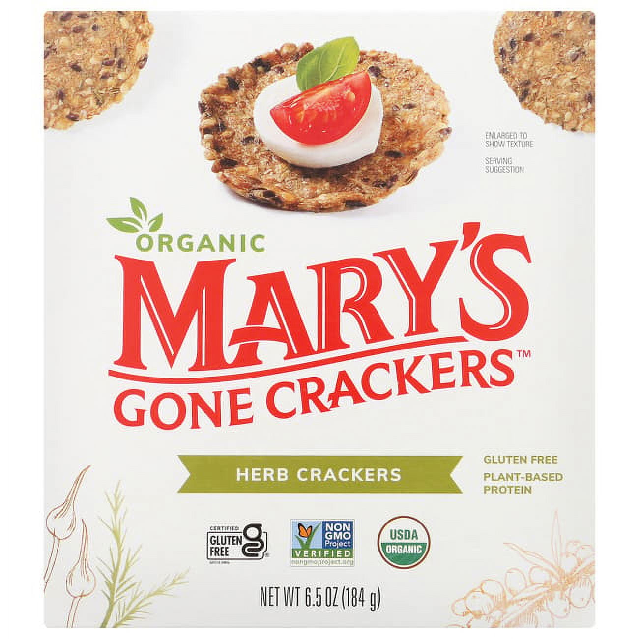 Organic, non-GMO crackers made with love: that's what you get from Mary's Gone Crackers. These deliciously crispy herb crackers are also vegan and gluten free. Enjoy a snack without sacrificing any nutritional values!