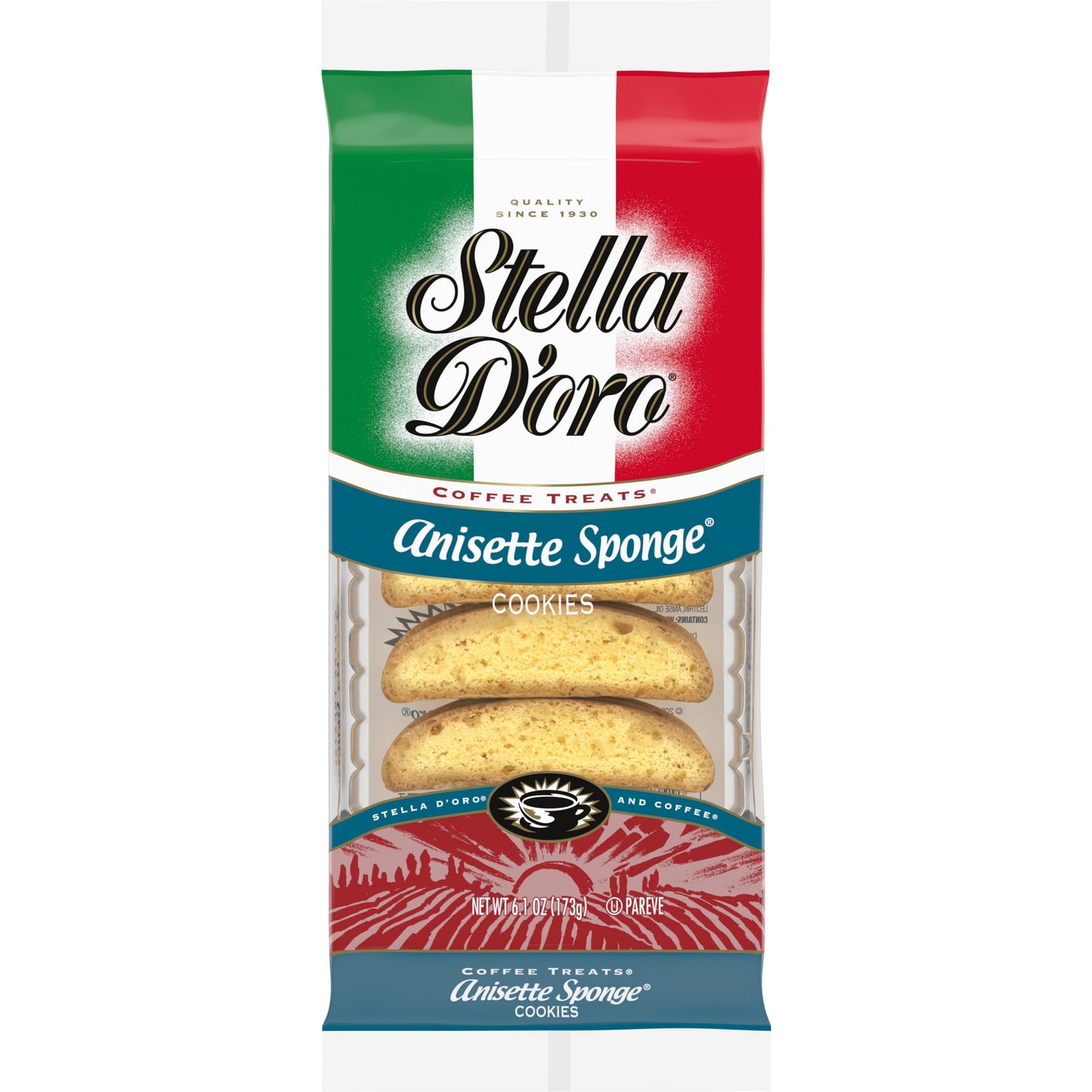 Stella D'oro Coffee Treats Anisette Sponge Cookies are the perfect complement to your favorite cup of coffee. They have that famous Stella D'oro Italian touch of great taste, tradition and quality. Stella D'oro Coffee Treats Anisette Sponge Cookies are lightly sweet and simply Italian. Since 1930, Stella D'oro has given consumers an authentic Italian bakery experience with every bite. Today, Stella D'oro's line of high-quality products includes a delectable variety of Italian-style cookies, breakfast treats