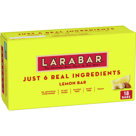 Eat clean with 100% real ingredients. Larabar makes simple and healthy snacks you can feel good about eating. With our simple blend of fruits, nuts & spices, clean eating just got a whole lot easier. Whether it's part of your breakfast or afternoon snack, this bar is an easy and delicious option that will lift your vitality and provide energy with every bite. Larabar Lemon Bar is made from just six simple ingredients: dates, almonds, cashews, lemon juice concentrate, dried lemon juice concentrate, and lemon