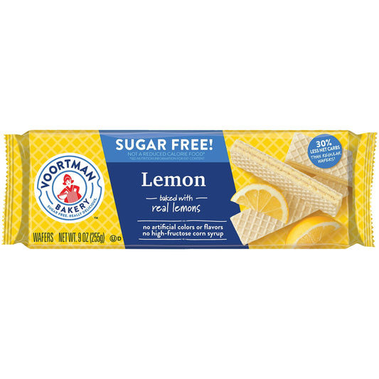 Indulge your sweet tooth whenever you like with these Voortman Lemon Wafers. They are non-hydrogenated and naturally flavored. These sugar-free wafer cookies also contain 0g of trans fat and no cholesterol. They are ideal for sharing and are suitable for diabetics.Voortman Lemon Wafer Cookies: