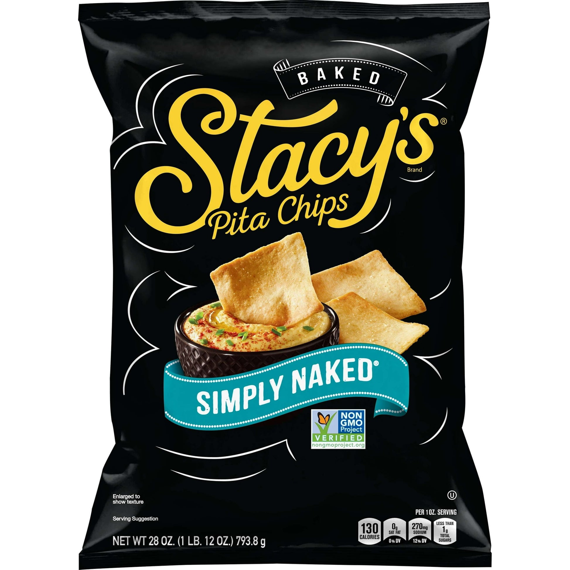 Stacy's Pita Chips Simply Naked (28 Ounce) When Stacy started making pita chips at her sandwich cart in Boston, she knew passion, hard work and using only quality, carefully-selected ingredients were what her customers deserved. Those are still their values today and what it takes to make the best snacks. Its the harder way, but its the better way. Stacys bakes real pita bread from their own special recipe, slices them into chips, then bakes them again for a delicious crunch. They believe time is an essenti