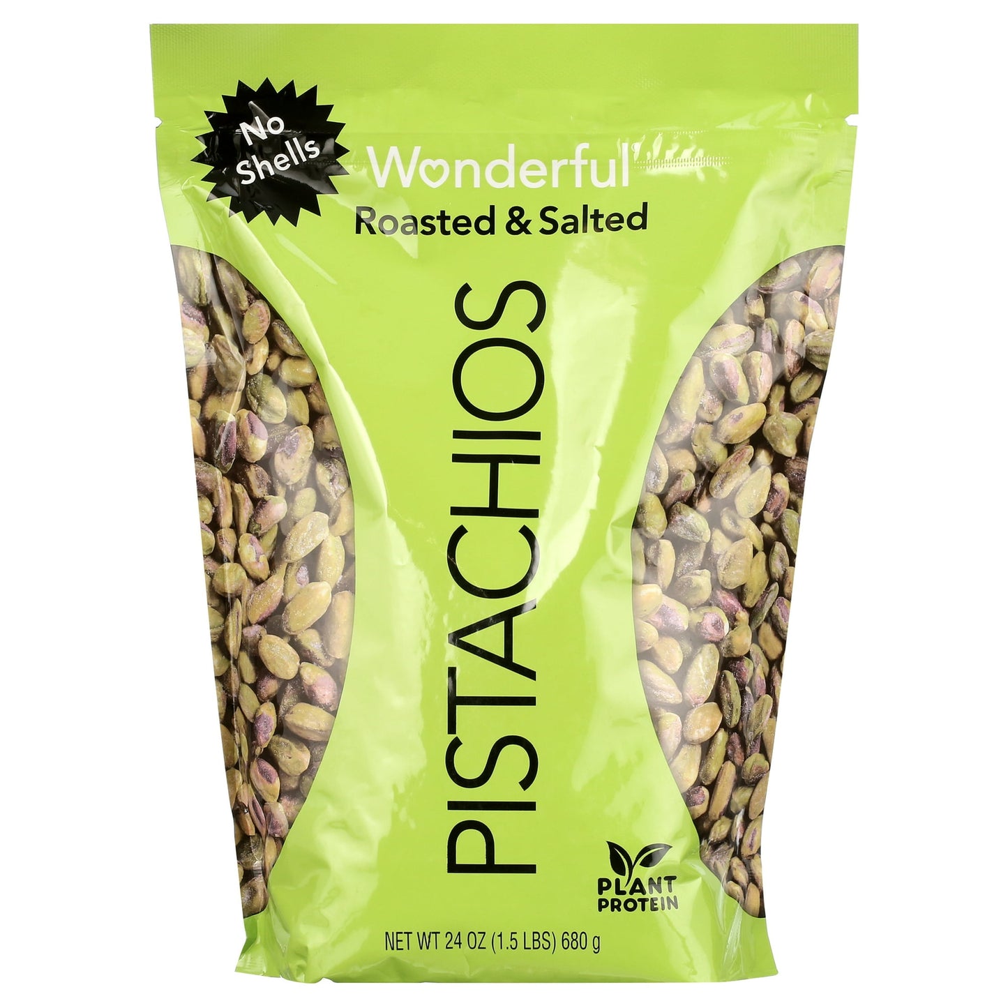 One 24 Ounce Resealable Pouch of our Roasted & Salted Wonderful Pistachios Without the Shell Roasted and Salted Wonderful Pistachios have literally come out of their shells. Same delicious taste, but with a little less work for you. Still great for snacking, they’re also a wonderful addition to your culinary creations. Wonderful Pistachios are a smart, healthy choice for folks around the world. Located in California’s fertile San Joaquin Valley, Wonderful Pistachios & Almonds owns, cultivates and harvests m