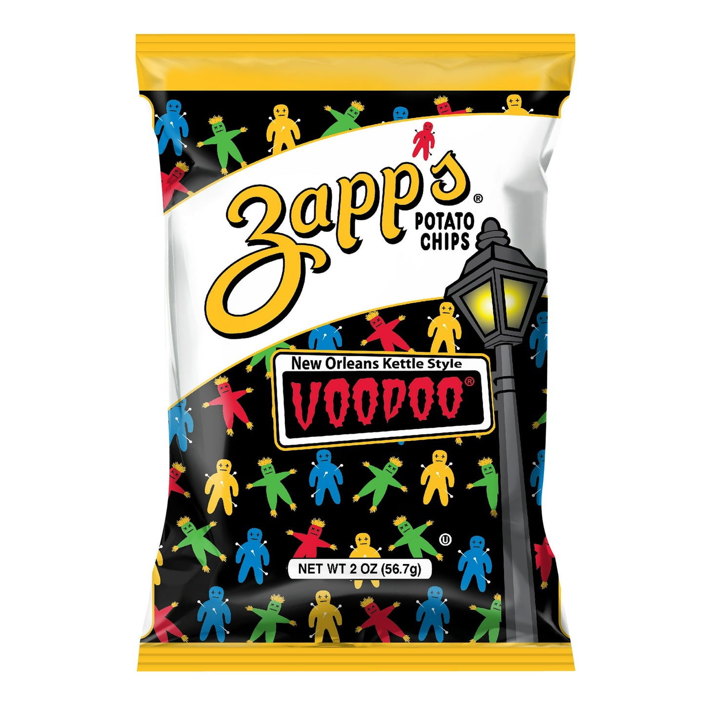 Prepare to be mystified by the irresistible allure of Zapp’s Voodoo New Orleans Kettle Style Potato Chips! Available in an 2 oz bag, these potato chips capture the essence of New Orleans’ enigmatic charm. Our kettle-cooking method ensures a satisfying crunch that echoes the lively beats of jazz in the French Quarter. The Voodoo blend of spices, with hints of smoky barbecue and a touch of spicy heat, adds a layer of complexity to every chip, creating a taste sensation that is nothing short of magical. Whethe