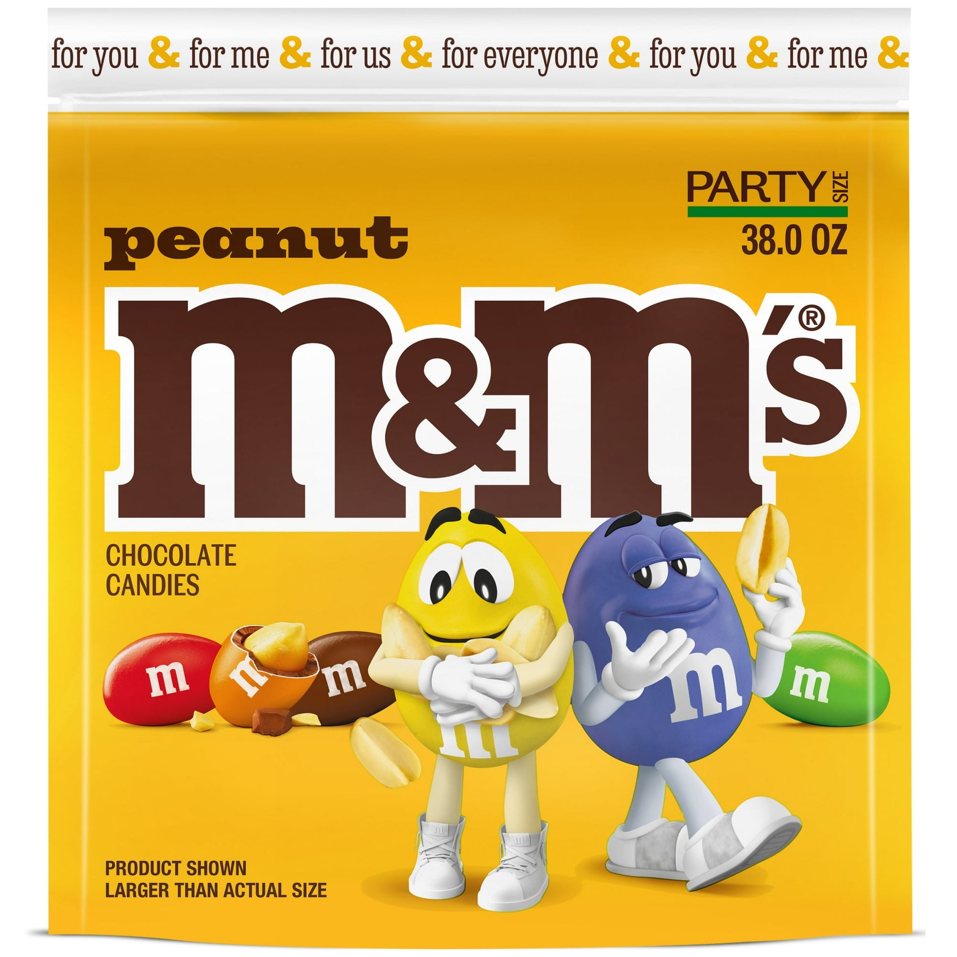 Made with real milk chocolate, roasted peanuts and colorful candy shells, M&M’S Peanut Chocolate Candies are a delicious treat with a satisfying, nutty crunch. Perfect for parties and celebrations of all kinds, these tasty candies are a great addition to candy buffets and party favor bags. Grab a bag for your next celebration, for the office, to bake with or to stock up your pantry. You’ll be glad to have M&M’S Peanut Chocolate Candy on hand.