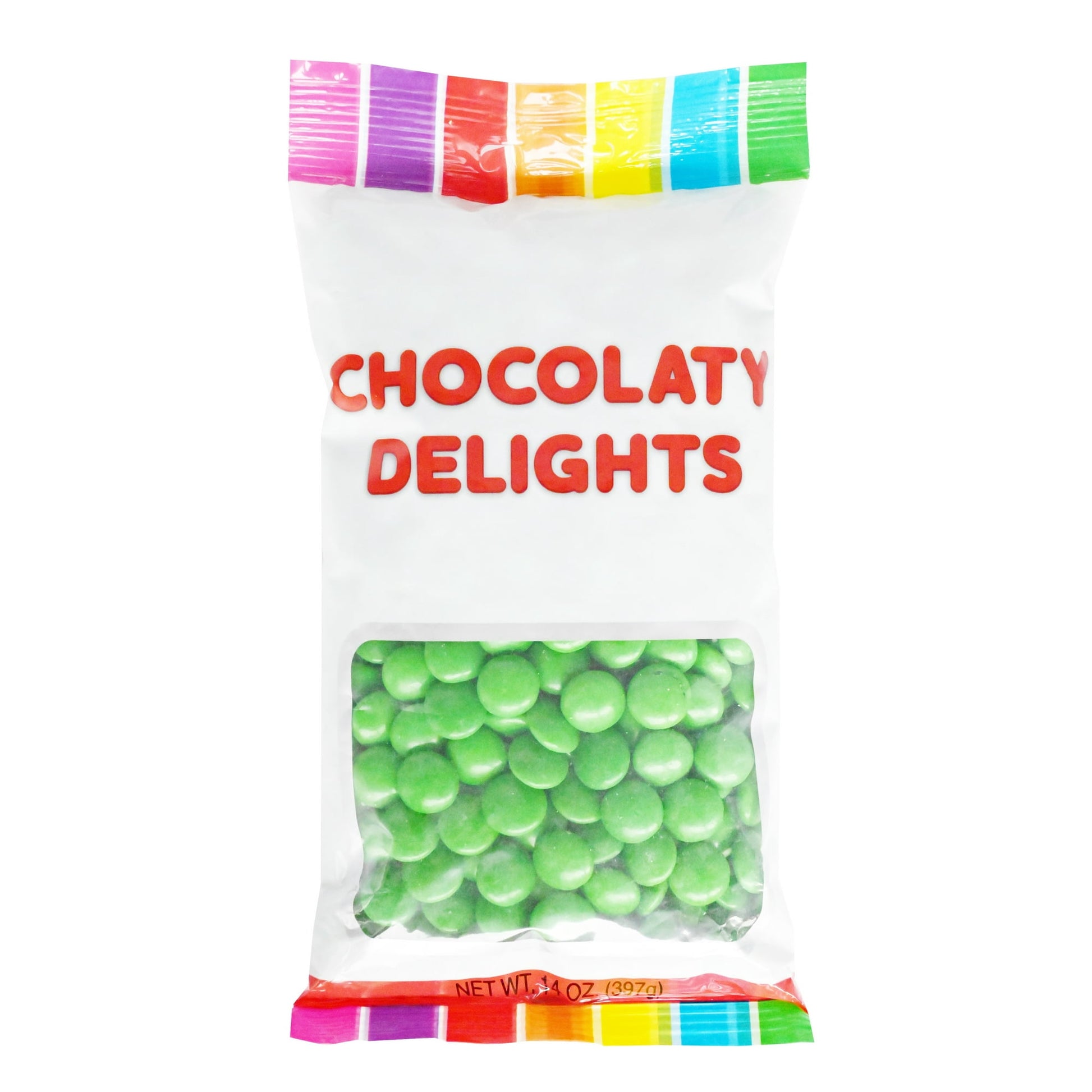 Experience the unique flavor of Hilco Green Chocolate Delights. This 14 oz peg bag is filled with creamy, smooth green chocolate pieces that are perfect for any occasion. Whether for sharing at parties, gifting, or enjoying on your own, these vibrant green treats will delight chocolate lovers of all ages. The convenient peg bag ensures easy storage and on-the-go enjoyment. Treat yourself to the fun and tasty Hilco Green Chocolate Delights! Contains milk and soy. May contain gluten, peanuts and tree nuts.