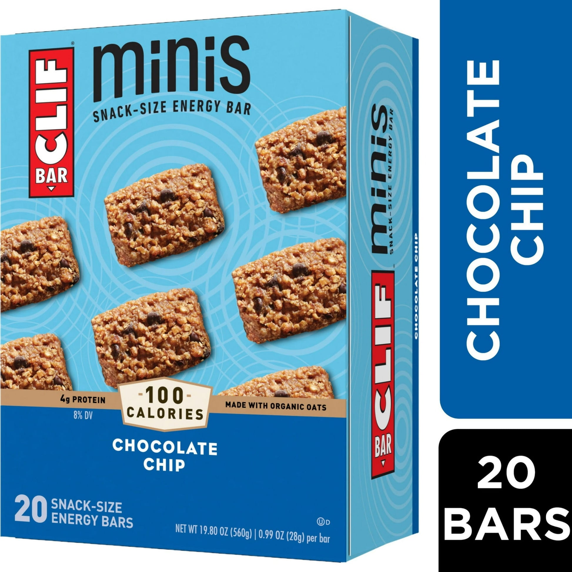 Made with wholesome ingredients like organic rolled oats, CLIF BAR Minis are perfectly portioned to provide energy for short or low-intensity activities like quick run, long stroll, or yoga. CLIF BAR Minis have 100-110 calories and 4-5g of protein per bar, and they are non-GMO and plant-based with no high-fructose corn syrup or artificial flavors.