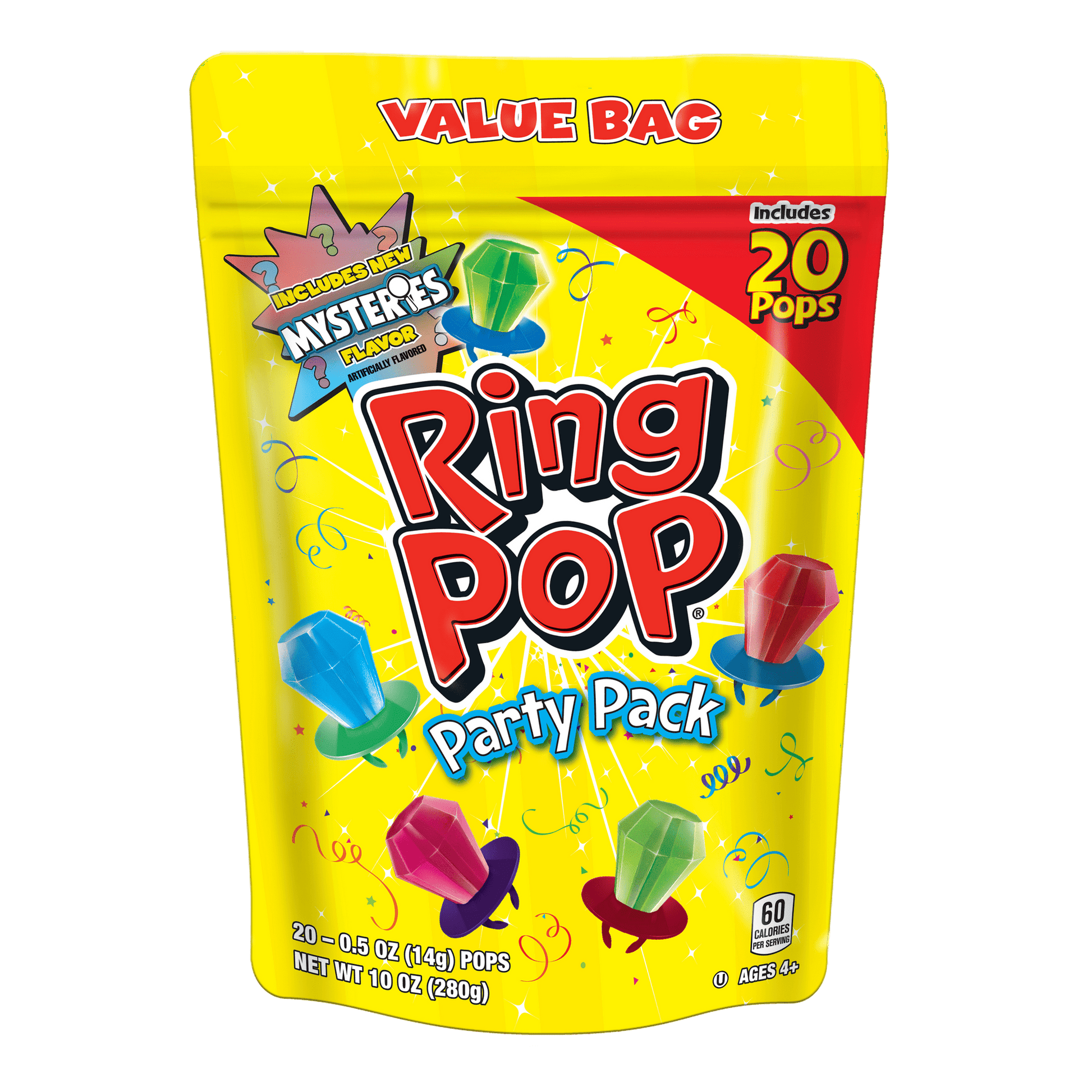 Ring Pop is the ultimate iconic wearable lollipop hard candy with an enormous eye-catching candy gem that is deliciously playful. This hard candy is adored by kids and adults which make it perfect for sharing with family and friends. These lollipops make the perfect after school treats, college care package fillers, and classroom treasure box prizes to go along with back to school supplies and decorations. Kids enjoy sharing their favorite candy gem with friends after school, because hangouts are way more f