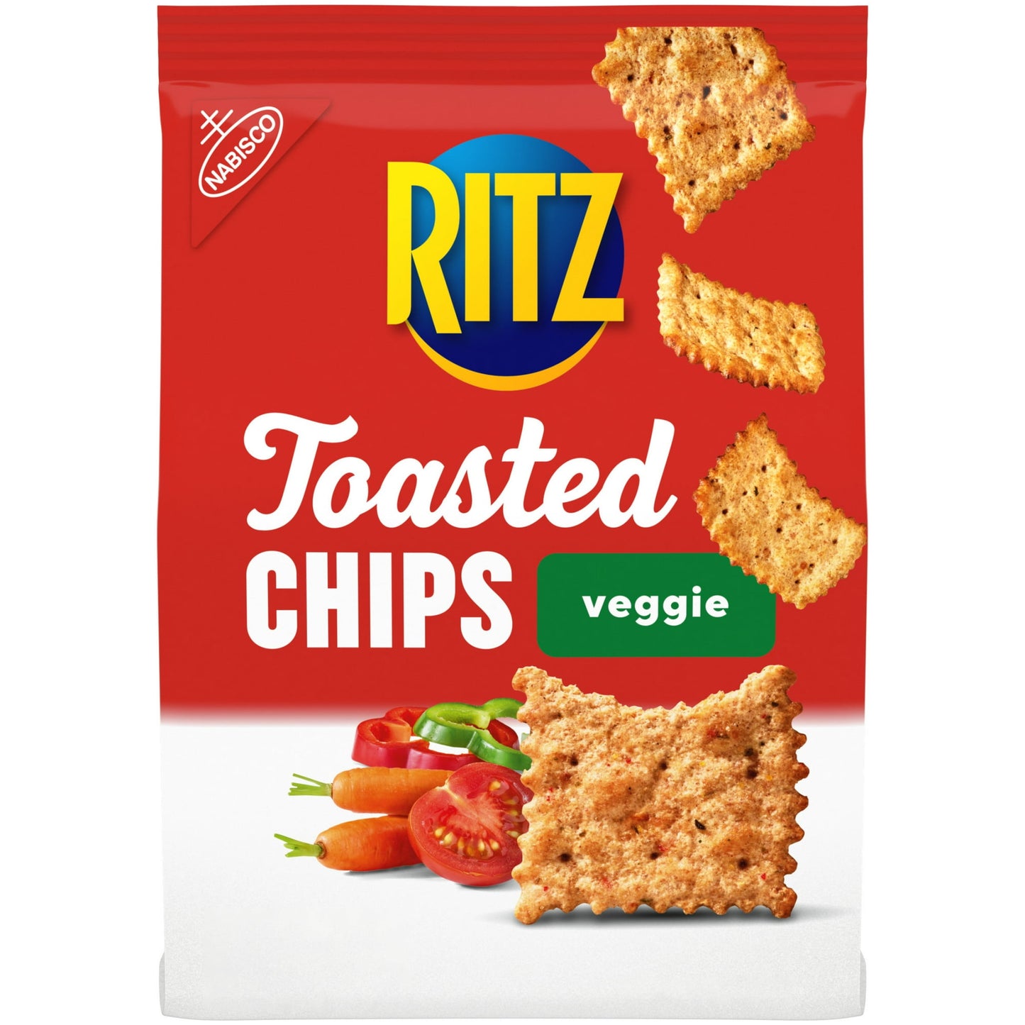 RITZ Veggie Toasted Chips are a crispy, crunchy twist on the classic cracker you know and love. These 100% whole grain wheat chips are oven baked, toasted, not fried and contain 50 percent less fat per serving than the leading regular fried potato chips. Pack these snack chips in lunchboxes for a crunchy companion to sandwiches, or add them to your snack food shelf as a tasty after school treat. Great with dips, serve RITZ Chips at your next party or game night.