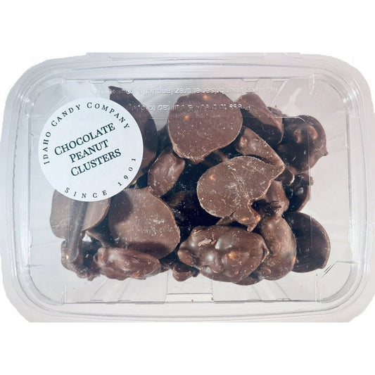 Idaho Candy Company Chocolate Peanut Cluster 17 oz. Idaho Candy mixes premium Milk Chocolate and fresh dry roasted Peanuts. Better than grandma used to make!