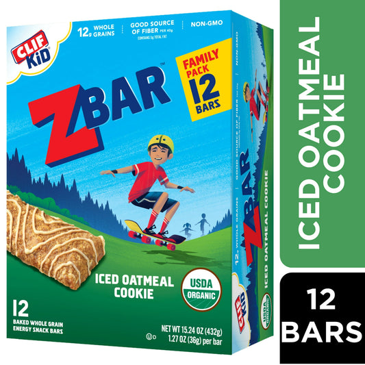 Crafted specially for active kids, Zbar (formerly Clif Kid) granola bars are lunchbox-ready with a chewy, soft-baked texture. Made with ingredients like wholesome rolled oats, these USDA certified organic granola bars have 10-12g whole grains per bar. Zbar Iced Oatmeal Cookie soft-baked snacks bars are non-GMO with no high fructose corn syrup and no artificial flavors, colors, or preservatives.