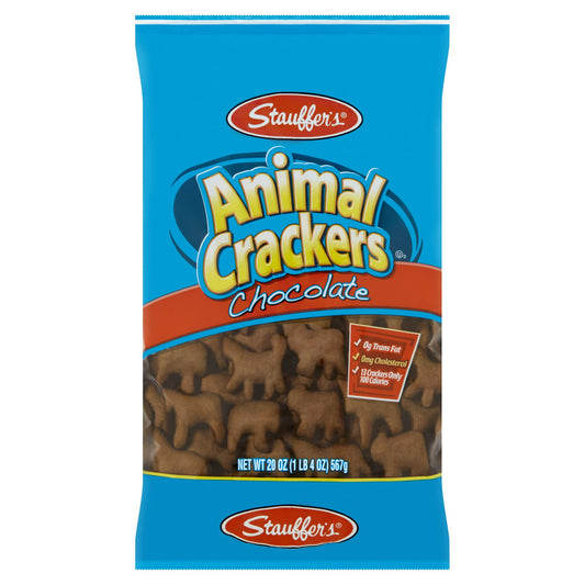 Take a trip down memory lane with Stauffer's Animal Crackers Chocolate. These iconic, animal-shaped crackers are a fun, interactive snack the entire family can share. Perfect for lunches, snacks, and gatherings, they're a convenient on-the-go, low-cal, fun snack. With 13 distinctive animals, kids can enjoy learning, and adults can enjoy these guilt-free crackers with coffee or paired with a pudding. The bag itself is also shelf-stable/ambient making it pantry ready.