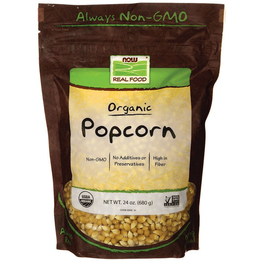 NOW Foods Organic Popcorn is a great alternative to mass market popcorn. Whether air or oil popped, you'll still get big, tender, fluffy puffs, without additives or preservatives.