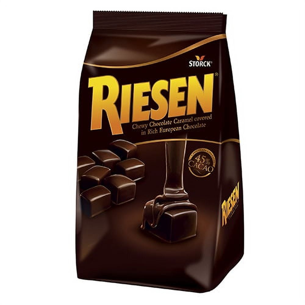 For double chocolate indulgence that lasts and lasts, all you need is one good Riesen. Chewy chocolate caramel, covered in rich, European chocolate every chewy bite takes you away from your day and fills you with satisfaction. There's nothing else quite like it. Features