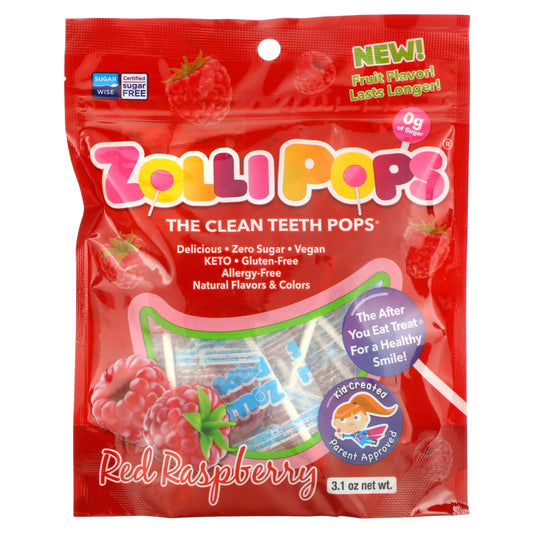 Delicious, natural, kid created, Mom approved Zollipops , Clean Teeth Anti Cavity Pops are no ordinary suckers. This candy is a supercharged with smile making, magical, teeth cleaning ingredients, including erytritol, xylitol and other natural ingredients. They help to reduce the acidity and raise the pH in your mouth after a meal to help your teeth re-mineralize and get stronger, faster to keep smiles healthy and happy. Zollipops are sugar free, nut free, gluten free, dairy free, vegan, kosher, and contain