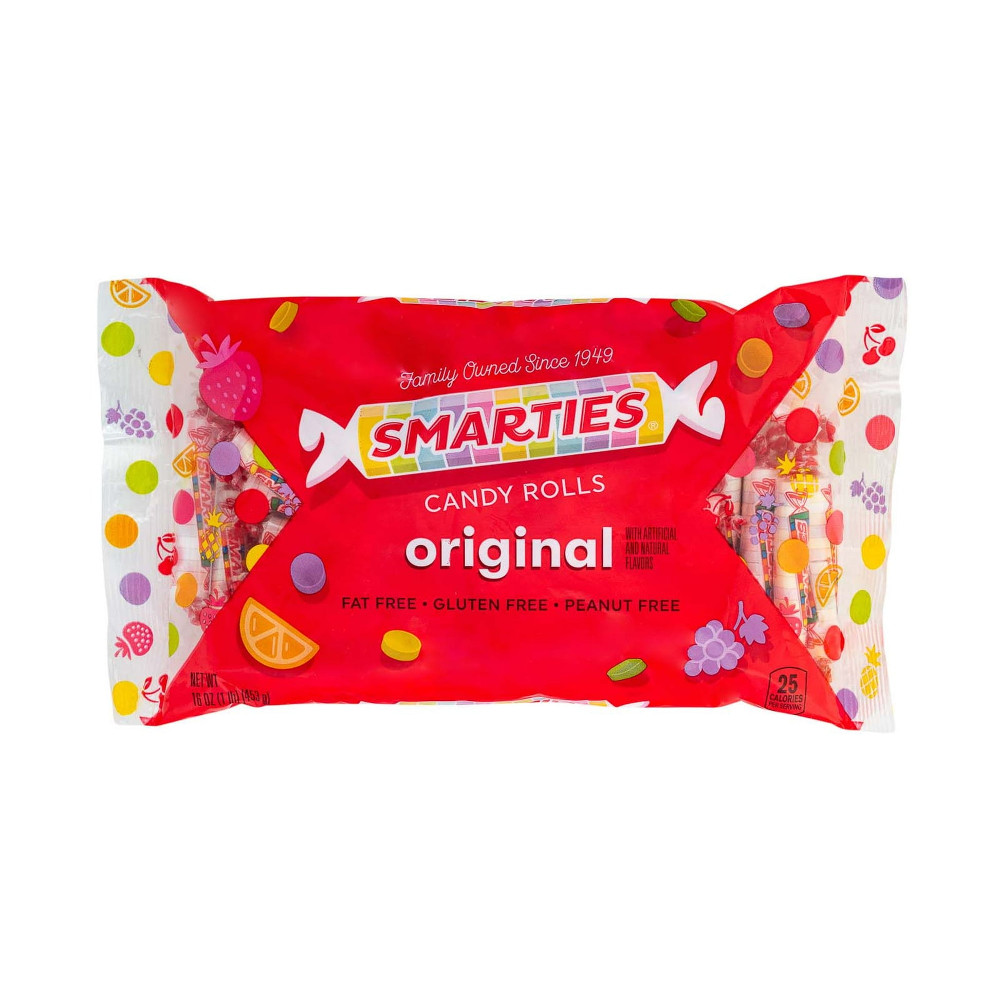 Smarties are iconic and delicious treats bringing sweet joy with every bite. Known as “America’s Favorite Candy Roll,” Smarties are the classic candies you know and love, just the way you remember them. With only 25 calories per original Smarties candy roll, these convenient individually wrapped candy rolls contain fifteen tangy and sweet fruit flavored tablets. Smarties are free of top allergens and contain no milk, egg, fish, crustacean shellfish, tree nuts, peanuts, wheat or soy. Smarties are made in ent