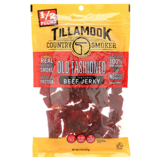 Tillamook Country Smoker All Natural Old Fashioned Beef Jerky is made with high-quality beef and 100% real hardwood smoke. Seasoned with our original recipe. Simply crafted with simple ingredients to be simply better. Gluten-free, a good source of protein, and all premium beef. Tillamook Country Smoker Old Fashioned Beef Jerky is a great snack anytime, whether you are at work or play.