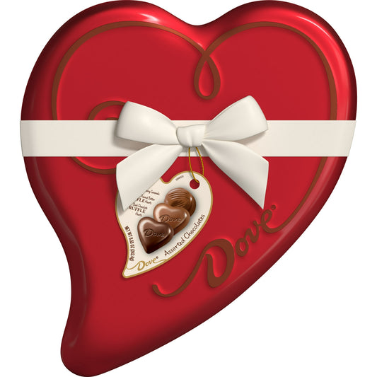 Knock-knock! Surprise your Valentine with DOVE Truffles this year. This delicious assortment of Valentine's Day candy is pure love at first sight, featuring a decadent variety of DOVE Milk Chocolate Peanut Butter, Dark Chocolate, and Milk Chocolate & Caramel chocolates, all in a heart-shaped tin. With superior quality and luxurious taste, it's the perfect gift for your gal pal, significant other, or even Grandma. Pair it with flowers for that extra special touch! Whether Galantine's or Valentine's, share a 