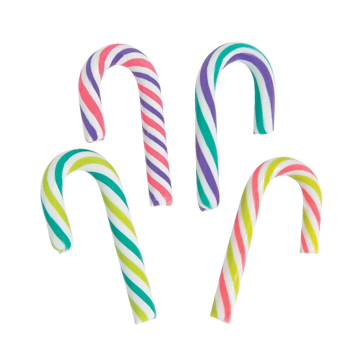 Christmas and candy canes go together like winter and snow! A tasty addition to your party supplies, these Holiday Brights Mini Candy Canes are just the right size for your party treat bags. Great to use as giveaways for classroom and office Christmas parties, these candy canes include apple, blueberry, watermelon and strawberry flavors. Individually wrapped. (100 pcs. per unit) 2 1/2" Total wt.,1 lb. Fat-Free. Does not contain peanut or egg allergens. Candy is non-returnable. For more information, visit ou