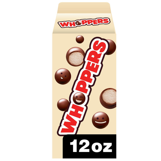 WHOPPERS malted milk balls candy are the classic chocolatey treat everybody loves. These bite-size candy pieces are a classic movie night staple ready to fill out the snack selection and make your next film adventure extra special. This malted treat is coated in rich chocolate candy that makes for a decadent taste and a satisfying crunch. Keep a box in your kitchen pantry or desk drawer to make sure you always have a sweet treat on hand. Looking for more sweet possibilities? Add these treats to your favorit