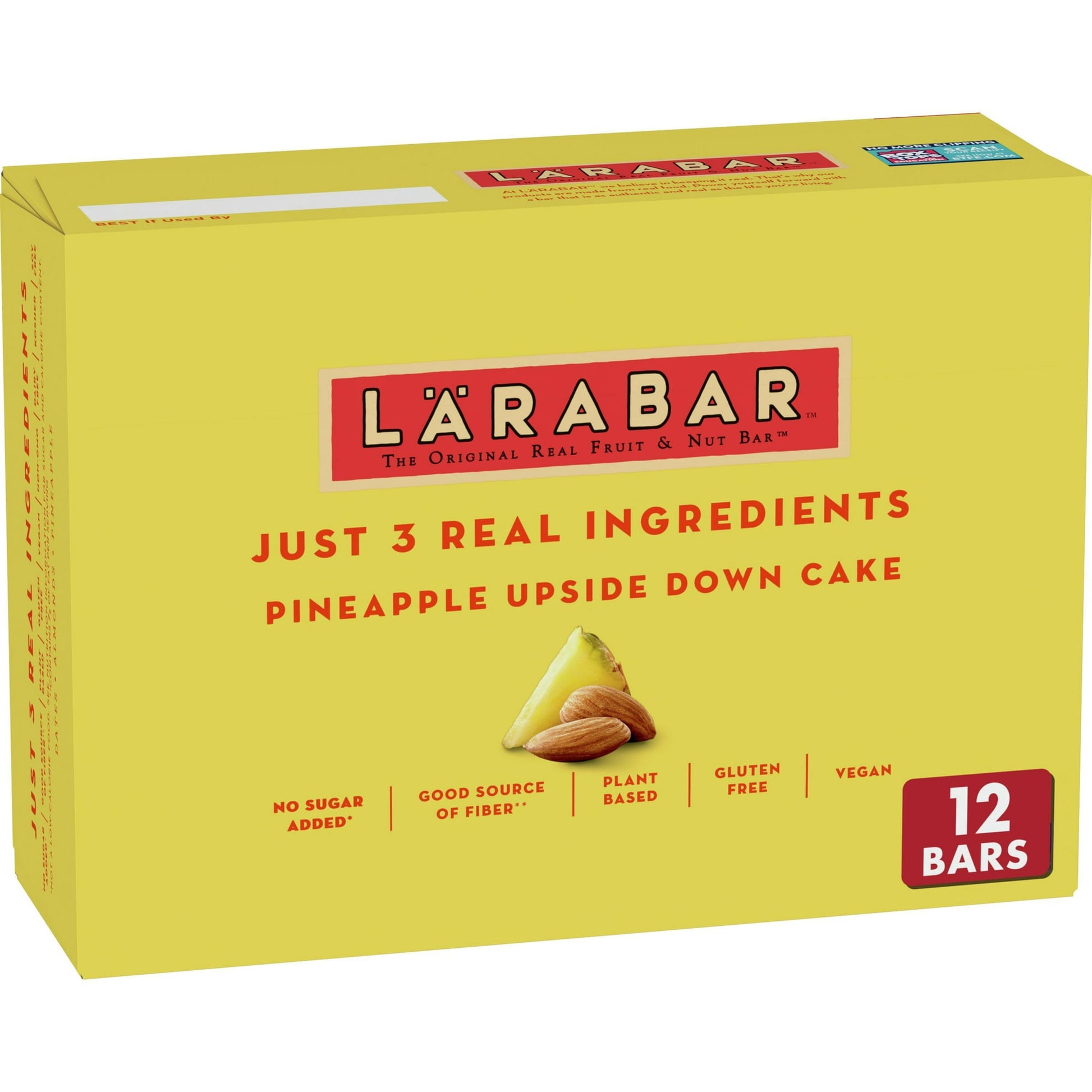 Eat clean with 100% real ingredients. Larabar makes simple snacks you can feel good about eating. With our simple blend of fruits, nuts & spices, clean eating just got a whole lot easier. Whether its a breakfast bar or afternoon snack, this bar is an easy and delicious option that will lift your vitality and provide energy with every bite. Larabar Pineapple Upside Down Cake is made from just 3 simple ingredients: dates, almonds, and pineapple and is Vegan, Gluten Free, Dairy Free, Kosher, Soy Free, Non-GMO,