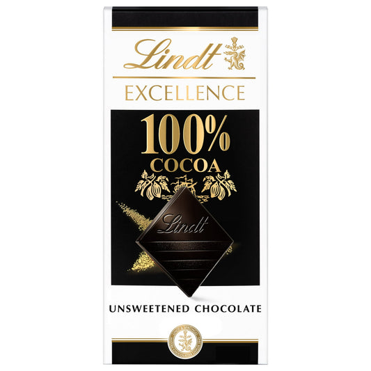 Dive into the refined richness of a Lindt EXCELLENCE 100% Cocoa Dark Chocolate Bar with all your senses. This full-bodied dark chocolate bar features a deep, dark color and attractive aroma with well-balanced cocoa notes that are robust, but not too intense, with an exceptionally silky feel. The sophisticated flavors in this dark chocolate candy bar make this gourmet chocolate the perfect pairing with cabernet sauvignon. Give a dark chocolate candy bar to your favorite chocolate connoisseur, or use them as 