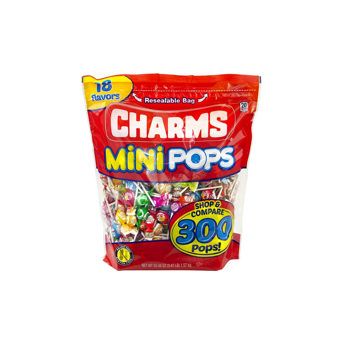 It's two lollipop treats in one with Charms Mini Blow Pops! Each pop includes a chewy, bubble gum center surrounded by a delicious, fruit-flavored, hard candy shell. Assortment includes a random mix of the following fruit flavors: Watermelon, Cherry, Grape, Green Apple, and Strawberry. With 300 individually wrapped lollipops, Charms Mini Pops are perfect for filling the pinata or candy buffet at your next party or celebration.