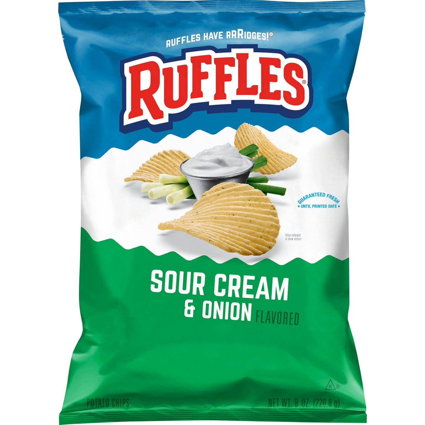 With crunchy ridges made to stand up to even the thickest dips, Ruffles potato chips bring epic flavor and snack satisfaction to any get-together. Poker can lead to losing things, Like Your Shirt. But Eating Ruffles® Sour Cream & Onion flavored chips can lead to Happy Taste Buds & Good Times. And that sounds like Winning. Lucky you. Ruffles Have Ridges!® Because when you have ridges, the Crunches are Crunchier, the Dipping Strength Multiplies, and your chips become Ruffles®