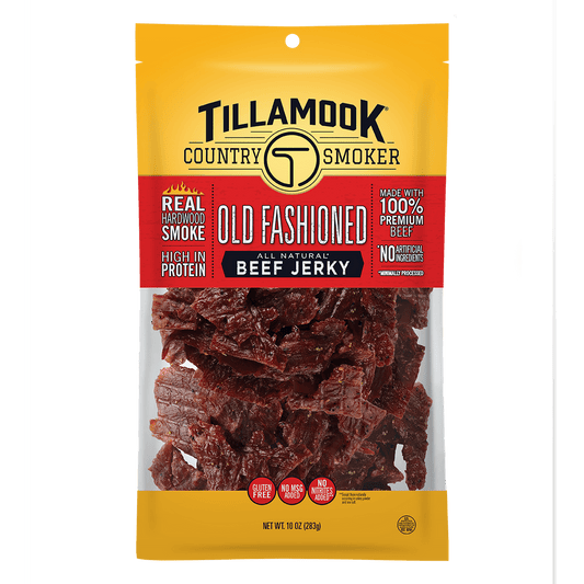 Experience the authentic taste of beef jerky made the traditional way. We use 100% premium beef, seasoned with simple, recognizable ingredients that you’d find in your own pantry, and slow-smoke it over real hardwood. Our Old Fashioned Beef Jerky strikes the perfect balance of flavors, making it a snack the entire family will love. Proudly crafted in Tillamook County, Oregon, USA.