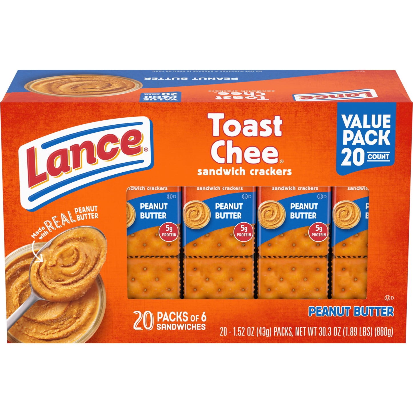 For more than 100 years, Lance has been fueling families with delicious snacks. One favorite is ToastChee Peanut Butter crackers, paired with our irresistible real creamy peanut butter filling. These are a truly iconic sandwich cracker snack! At Lance, sandwiches mean more: they aren’t just two somethings with whatever in the middle. ToastChee Peanut Butter crackers are our fresh-baked crackers on the outside paired with real peanut butter filling to create a much-loved and tasty snack.Or, as we say, a Lanc