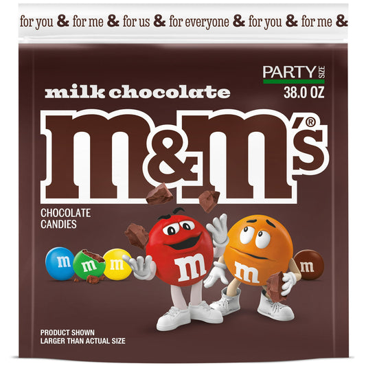 Made with real milk chocolate and colorful candy shells, M&M’S Milk Chocolate Candies are a delicious classic and crowd favorite. Perfect for parties and celebrations of all kinds, this tasty treat is a great addition to candy buffets and party favor bags. Grab a bag for your next celebration, for the office, to bake with or to stock up your pantry. You’ll be glad to have M&M’S Milk Chocolate Candy on hand.