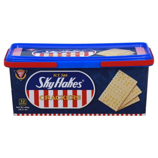 SkyFlakes. The number 1 undisputed cracker brand since its introduction in the 1960's SkyFlakes is known for its crisp taste and retention of oven-baked freshness. It is ideal as a snack in-between meals or can even serve as a substitute for rice or potatoes since it also complements many entrees, perfectly.