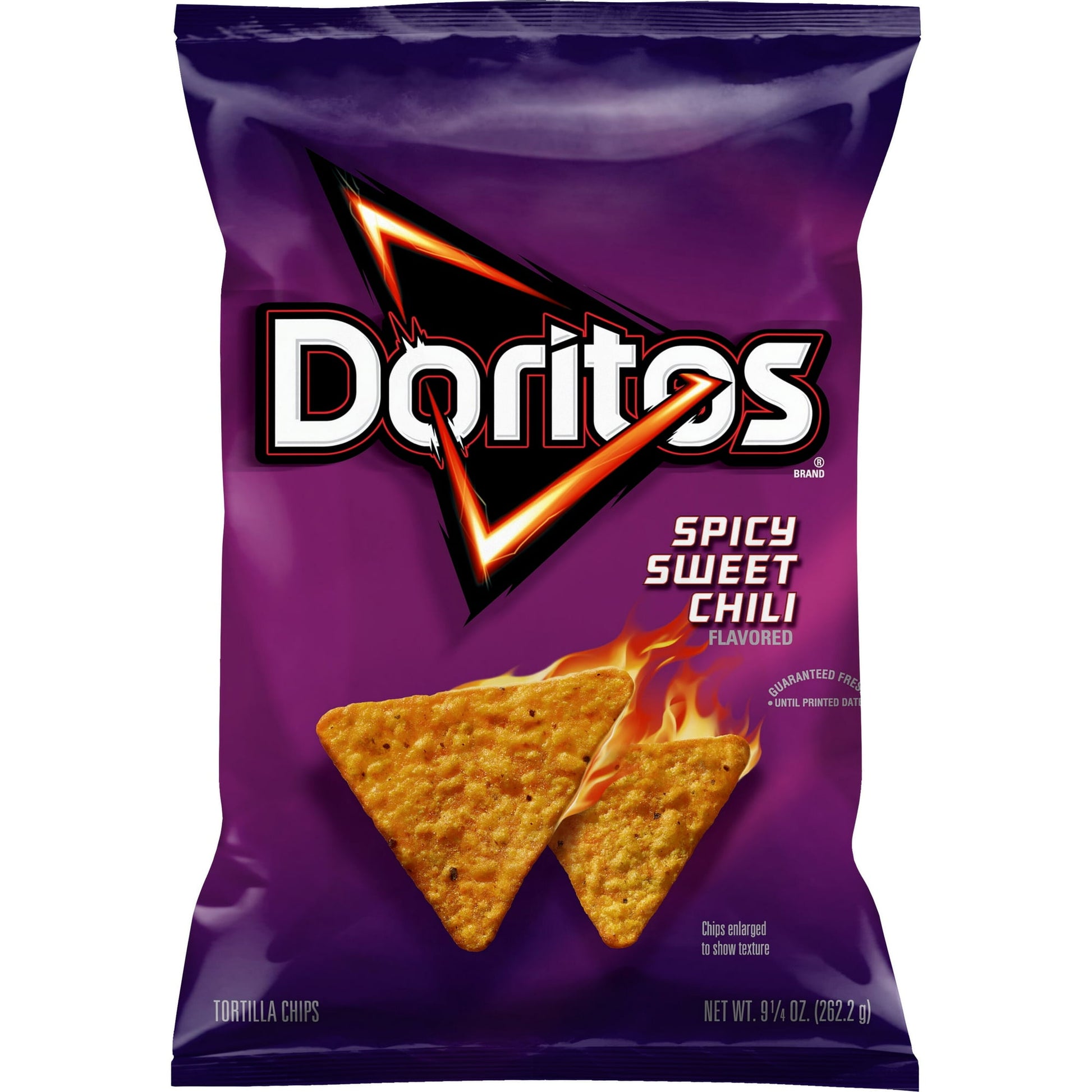 Is your tongue torn between choosing spicy and sweet? Why not both! With chili heat and a touch of sweetness that’s perfectly balanced in each crunch, you might turn into a DORITOS® enthusiast after one bite of these. Doritos Tortilla Chips Spicy Sweet Chili Flavored Snack Chips (9.25 oz bag) combine a delightful blend of sweet and spicy flavors for an unforgettable snacking experience. Each chip is coated in zesty seasoning that balances heat and sweetness, making them perfect for enjoying on their own or 