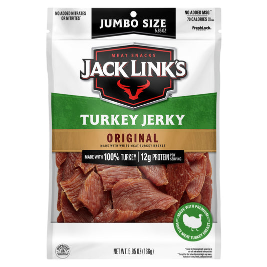 Jack Link’s Protein Snacks Turkey and Jerky, it just goes together and even rhymes! If you love turkey and who doesn't? and love jerky again, who doesn't? this is your snack! Created with a signature blend of herbs and spices slowly smoked over hardwoods is how we roll. Delicious turkey jerky is our mission, we've accomplished our mission just for you.