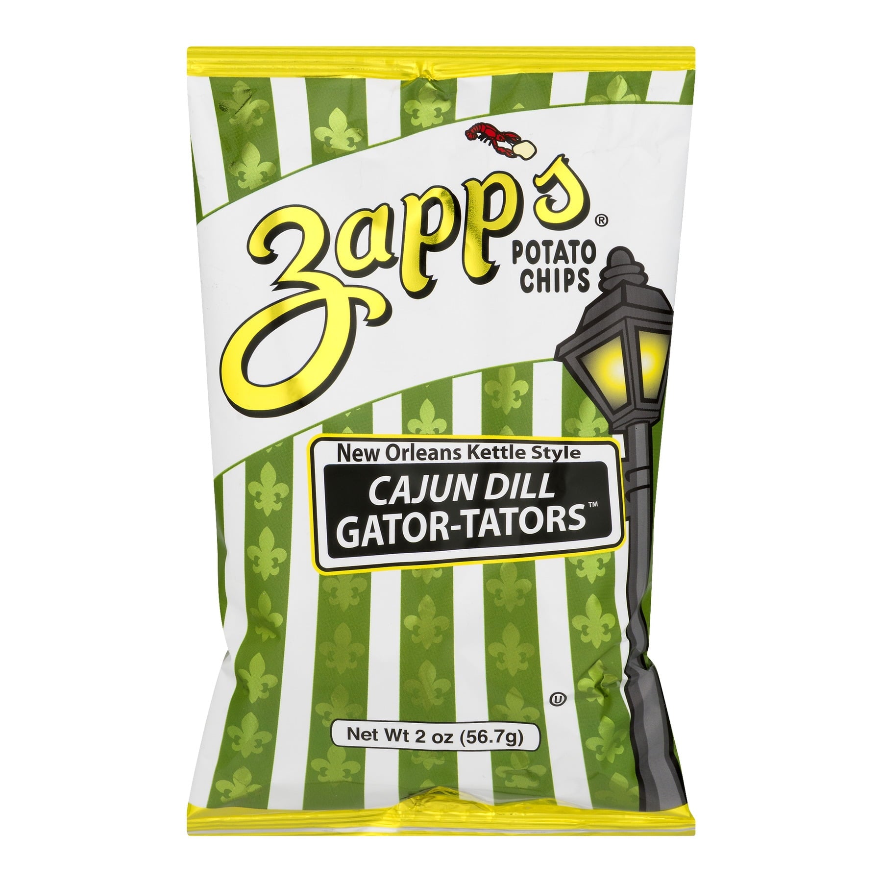 What’s better than a dill pickle to go along with your favorite sandwich? Zapp’s New Orleans Kettle-Style Potato Chips in Cajun Dill Gator-Tators flavor, of course! Our dill pickle chips have a hint of dill with the tang of salt and vinegar chips and chili spice for a Cajun kick, all packed into one single bite-sized chip. And when you open a bag of Zapp’s chips, you’ll never worry about a soggy or not crunchy chip. All our chips are kettle cooked, one batch at a time. This process, combined with our premiu