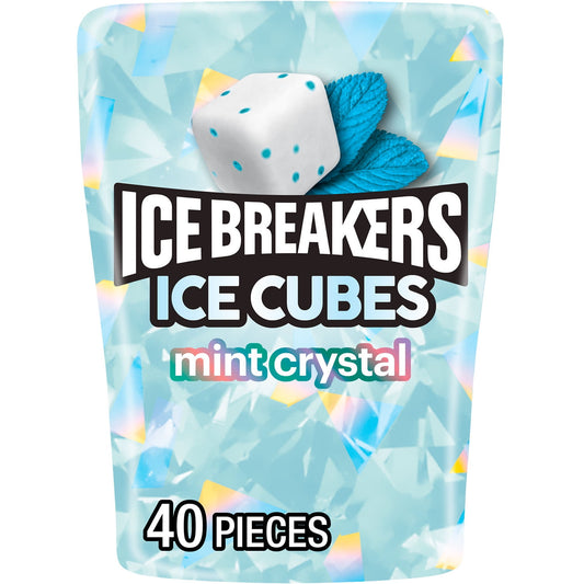 Invite a burst of freshness with ICE BREAKERS ICE CUBES mint crystal flavored sugar free chewing gum. Featured in a convenient 40-piece bottle, this minty flavored chewing gum offers a sugar free burst of invigorating flavor by your side anywhere you go. Take this convenient cube bottle anywhere you need a boost of freshness. This mint chewing gum is a quick and delicious satisfaction, that'll be your best friend during important moments in your life. Wherever the day takes you, these ADA accepted ICE BREAK