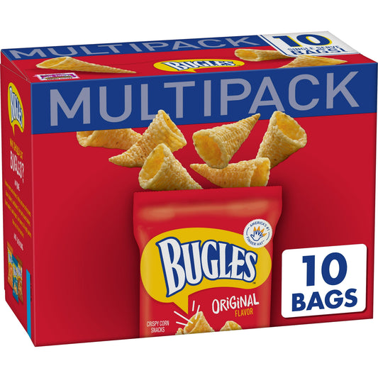 Bugles Original Crispy Corn Snacks. America’s #1 Finger Hat (TM)