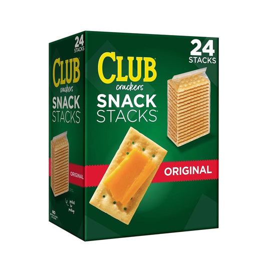 Keebler Club Crackers Snack Stacks (24 Count) Keebler Club Crackers are the perfect mix of flaky, buttery goodness that pairs well with a multitude of flavors. Whether youre piling meats and cheese, spreading on PBandJ, or making sliced veggies with cream cheese, these light yet rich crackers make the perfect base for amazing snacks. These crackers are delicious on their own too, so feel free to grab a snack-size sleeve and take it on the go!