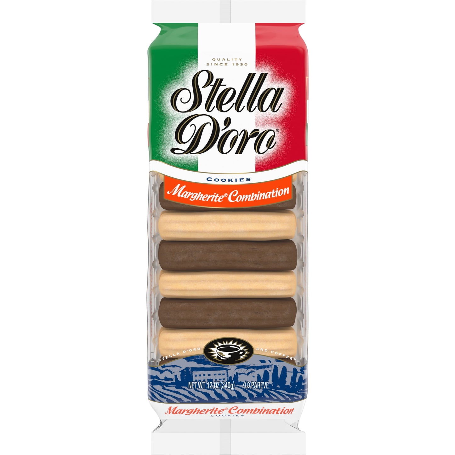 Stella D'oro Margherite cookies are the perfect complement to your favorite cup of coffee. This combination pack includes both vanilla flavored and chocolate cookies. And of course, they have that famous Stella D'oro Italian touch of great taste, tradition and quality. Since 1930, Stella D'oro has given consumers an authentic Italian bakery experience with every bite. Today, Stella D'oro's line of high-quality products includes a delectable variety of Italian-style cookies, breakfast treats, and baked to go