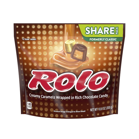 It's hard to wrap your mind around all the ways you can enjoy creamy caramels wrapped in rich chocolate candy, so stock up on these delicious treats! Inside every gold wrapper of ROLO Creamy Caramels Wrapped in Rich Chocolate Candy is a delicious new way to €œGet Your Smooth On€ from baking, to partying, to everyday snacking!