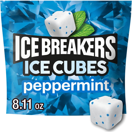 ICE BREAKERS ICE CUBES peppermint flavored chewing gum is bursting with refreshing minty flavor. These gum cubes are the perfect size for popping into your mouth whenever you're ready for cool, invigorating flavor. With these convenient, 100 piece pouches of ICE BREAKERS ICE CUBES sugar free chewing gum, you can have a burst of peppermint flavored sugar free gum by your side. Keep a bottle with you in the car, at home and at the office for quick, delicious satisfaction.