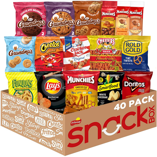 Frito-Lay Variety Packs provides the perfect portion size and variety to keep your entire family happy. No matter what the occasion from stocking the pantry, to your next family party, to the lunch box, or even a desk break, all you have to do is grab a pack and go! Shelf-Stable / Ambient. Multipack Retail Packaging. Cardboard Container contains individually packaged snacks. Frito-Lay Brands Chips and Snacks. Perfect for on the go snacking and adventures the whole family can enjoy!