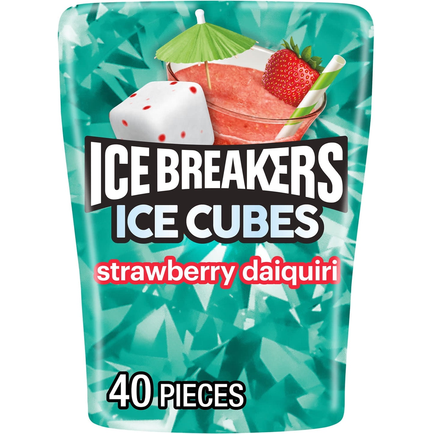 This fruit flavored gum will have you thinking it's summer year round! Featured in a convenient 40-piece bottle, ICE BREAKERS ICE CUBES strawberry daiquiri flavored sugar free chewing gum offers a sugar free burst of invigorating sweetness. Take this convenient cube bottle anywhere you need a boost of freshness. This fruity chewing gum is a quick and delicious satisfaction, that'll be your best friend during important moments in your life. Wherever the day takes you, these ADA accepted ICE BREAKERS ICE CUBE