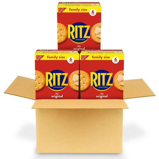 RITZ Original Crackers have a rich, buttery flavor that's perfect for pairing, topping or popping. These tasty round salty snacks are an ideal appetizer or quick meal. Take your picnic to the next level by making RITZ pulled pork bites topped with coleslaw, or layer peanut butter, jelly or both between two crispy RITZ snack crackers for a special lunch treat. Each box has 6 cracker packs.