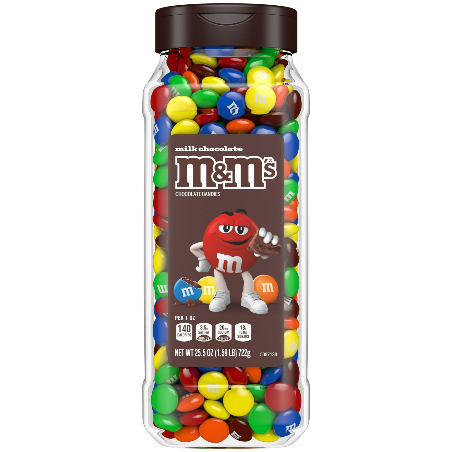 There is a bulk load of fun coming your way with M&M’S Milk Chocolate Bulk Candy Jar! This exclusive 25.5-ounce chocolate candy jar assortment is packed with the classic flavor of creamy milk chocolate in colorful candy shells. Not only are these bulk jars resealable, but they're also made of 100% recycled contents, excluding the candy jar lid. M&M’S Milk Chocolate candy brings convenience and sustainability to every colorful bite. Mix the perfect trail mix for a fun milk chocolate treat to pack on your nex