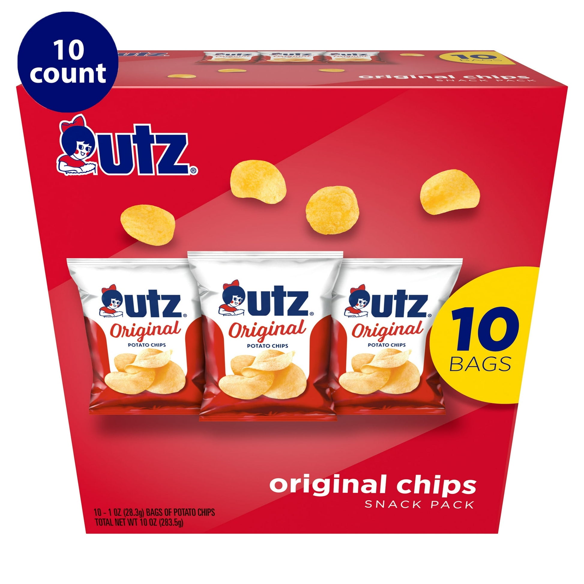 Rediscover the classic crunch with the Utz Original Chip Snack Pack! This convenient pack features 10 bags of Utz’s iconic Original Potato Chips, crafted to perfection with Utz’s decades of snack-making expertise. Whether you are packing lunches, planning a picnic, or simply enjoying a movie night at home, this snack pack ensures you are always prepared with the snack that never goes out of style. Utz Original Potato Chips are a crowd-pleaser for all ages, and the Utz Original Chip Snack Pack is here to ens