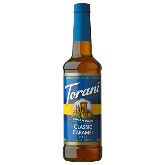 Torani Sugar Free Classic Caramel Flavoring Syrup, Coffee Flavoring, Drink Mix, 25.4 oz Buttery? Rich? We are sold. This sweet treat conjures up childhood memories of delicious soft caramel chews. Or perhaps the smell of caramel you love from that small downtown bistro. Point is: caramel makes most everything better. And that drink in your hand is no exception. Caramel, without the calories. We like the sound of that. With a dark, carmelized aroma, this syrup evokes the taste of hard caramel candies and bro